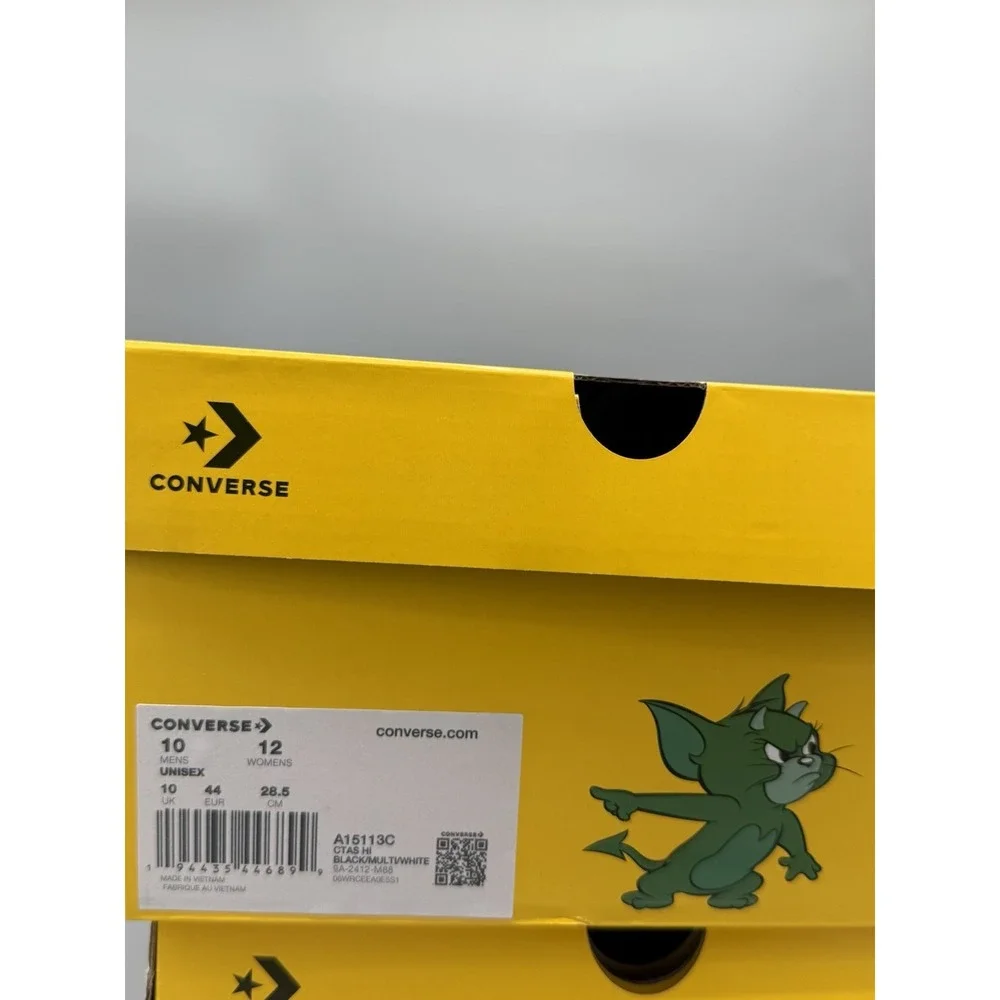 Converse x Tom and Jerry Chuck Taylor All Star HI Black Men Unisex Shoes A15113C